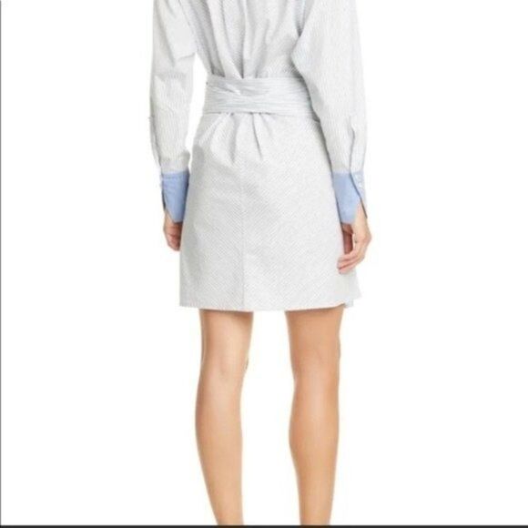 Frame Stripe Wrap Dress Long Sleeve T Shirt Dress Front Buttons sz Small NWT - Picture 3 of 8